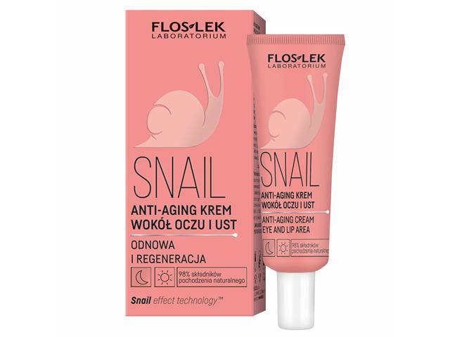 Floslek Laboratorium Snail Krem anti-aging wokół oczu i ust odnowa i regeneracja na dzień, noc interakcje ulotka   30 ml