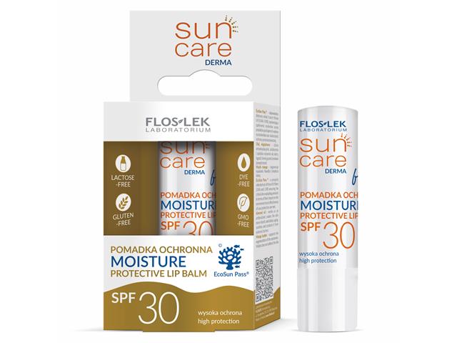 Floslek Laboratorium Sun Care Derma Basic Moisture Pomadka ochronna SPF 30 interakcje ulotka pomadka do ust  1 szt.