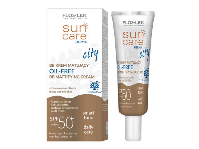 Floslek Laboratorium Sun Care Derma City BB Krem matujący oil-free SPF 50+ interakcje ulotka   30 ml