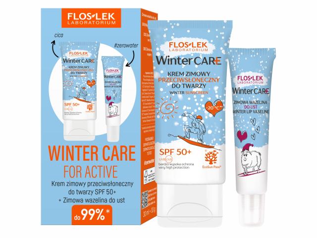 Floslek Laboratorium Winter Care For Active zest. Kr. p/słon. d/tw. SPF 50+ + Wazelina d/ust interakcje ulotka zestaw  30 ml + 10 g