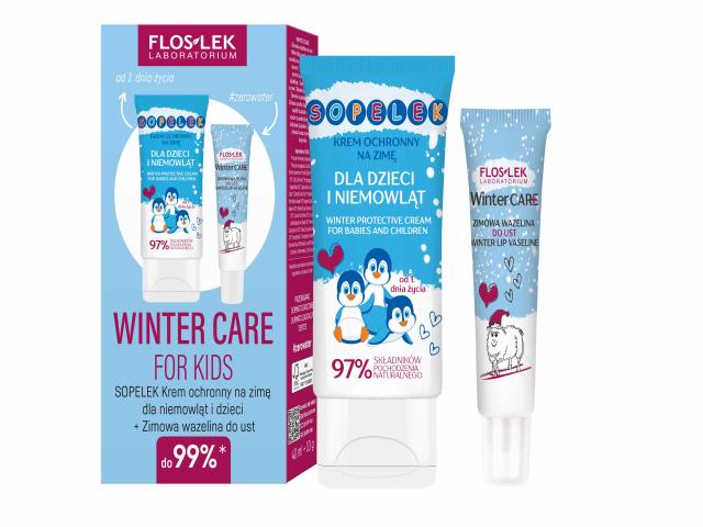 Floslek Laboratorium Winter Care For Kids SOPELEK Kr. ochr. dla dz.i niemowląt+Zimowa wazelina d/ust interakcje ulotka zestaw  40 ml + 10 g