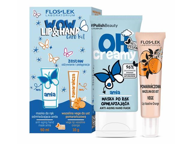 FLOSLEK LABORATORIUM WOW LIP&HAND CARE KIT Zestaw odżywienie i pielęgnacja (Wazelina+Maska) interakcje ulotka   50 ml | + 10 g