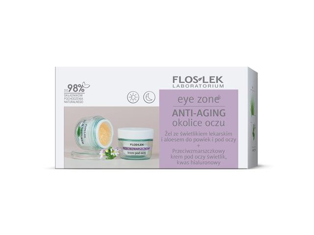 FLOSLEK LABORATORIUM Zestaw EYE ZONE ANTI-AGING OKOLICE OCZU Żel + Krem interakcje ulotka zestaw  10 g | + 15 ml