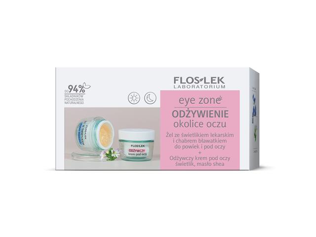 FLOSLEK LABORATORIUM Zestaw EYE ZONE ODŻYWIENIE OKOLICE OCZU Żel + Krem interakcje ulotka zestaw  10 g | + 15 ml