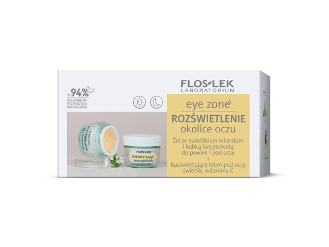 FLOSLEK LABORATORIUM Zestaw eye zone rozświetlenie okolicy oczu żel + krem interakcje ulotka zestaw  10 g | + 15 ml