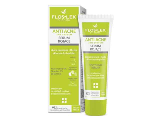 Floslek Pharma Anti Acne 24h System Serum kojące skóra mieszana i tłusta skłonna do trądziku interakcje ulotka serum  50 ml