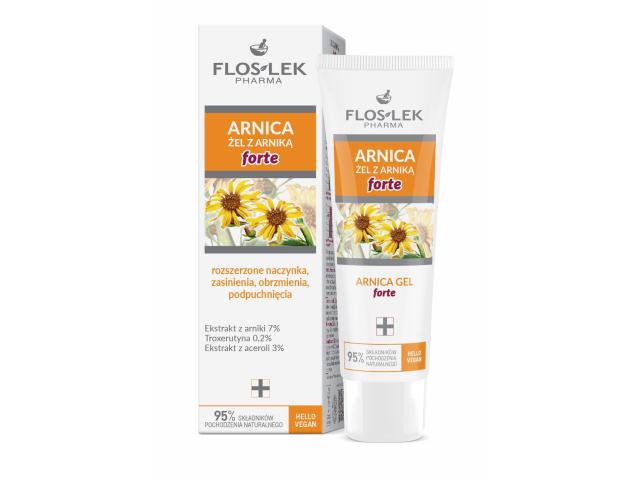 Floslek Pharma Arnica Forte Żel rozszerzone naczynka, zasinienia, obrzmienia, podpuchnięcia z arniką interakcje ulotka żel  50 ml