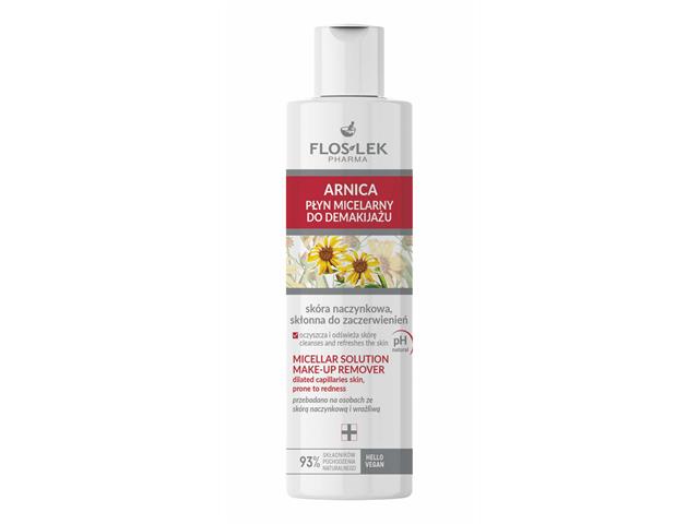 Floslek Pharma Arnica Płyn micelarny do demakijażu skóra naczynkowa, skłonna do zaczerwienień interakcje ulotka płyn 225 ml