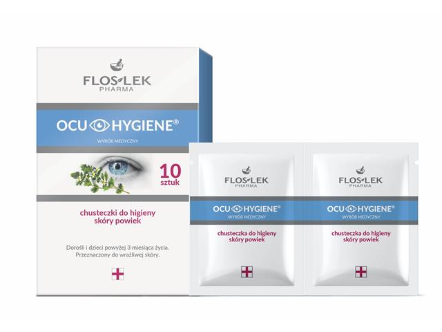 FLOSLEK PHARMA OCU HYGIENE Chusteczki do higieny skóry powiek interakcje ulotka   10 szt.