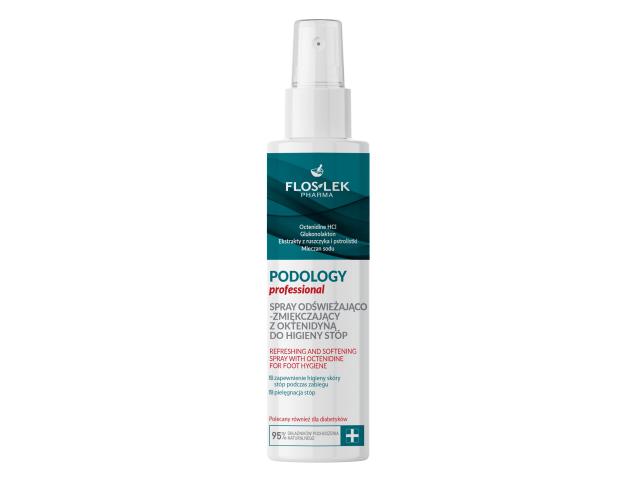 Floslek Pharma Podology Professional Spray do higieny stóp odświeżająco-zmiękczający z oktenidyną interakcje ulotka spray do stosowania na skórę - 225 ml
