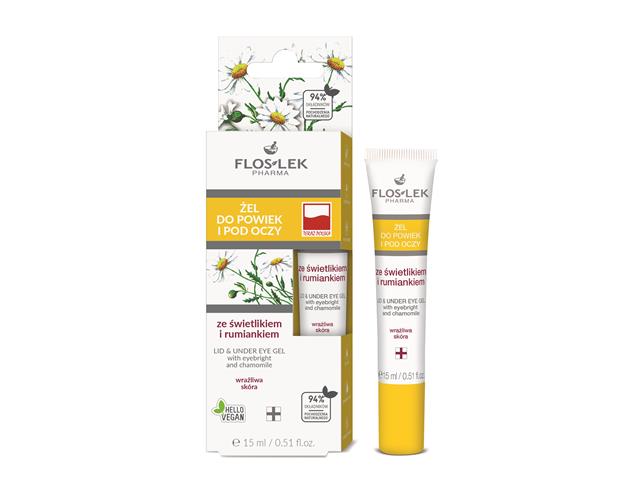 Floslek Pharma Żel do powiek i pod oczy ze świetlikiem i rumiankiem interakcje ulotka żel  15 ml (tub.)