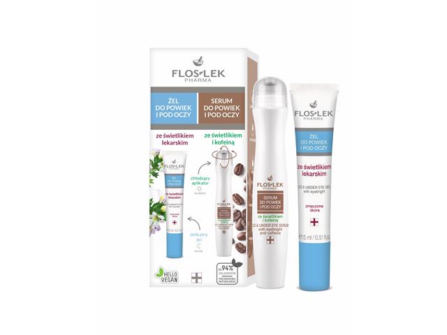 Floslek Pharma Zestaw Serum ze świetlikiem i kofeiną + Żel ze świetlikiem lekarskim interakcje ulotka zestaw  15 ml + 15 ml