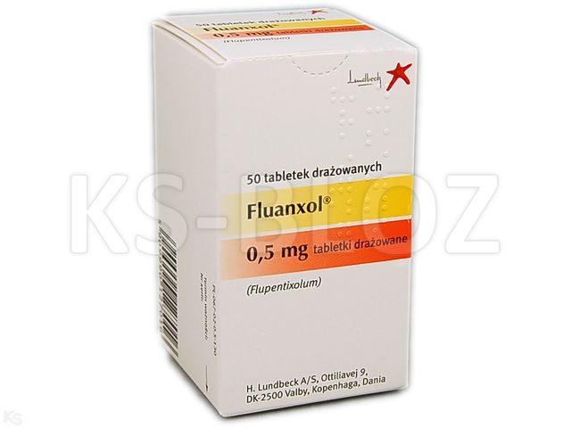 Fluanxol interakcje ulotka tabletki drażowane 500 mcg 50 draż.