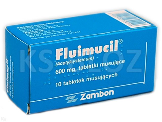 Fluimucil Forte interakcje ulotka tabletki musujące 600 mg 10 tabl.
