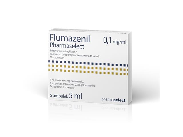 Flumazenil Pharmaselect interakcje ulotka roztwór do wstrzykiwań i infuzji 100 mcg/ml 5 amp. po 5 ml
