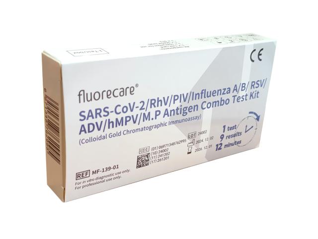 Fluorecare SARS-CoV-2/RhV/PIV/Influenza A/B/RSV/ADV/hMPV/M.P Antigen Combo Test kit interakcje ulotka test  1 szt.