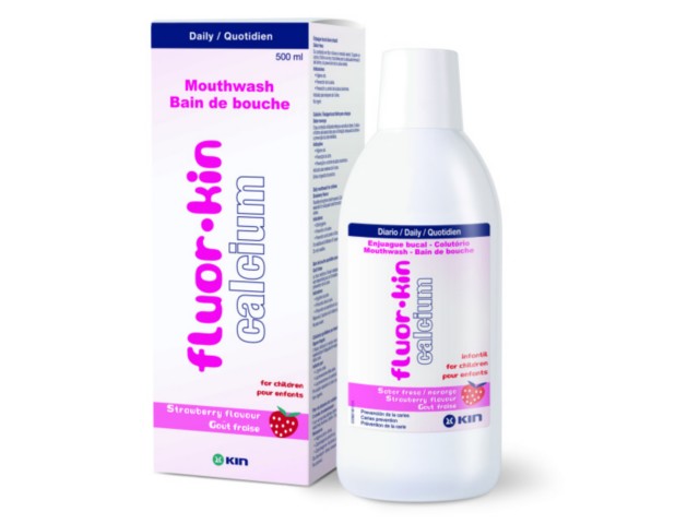 Fluorkin Calcium Płyn do płukania jamy ustnej interakcje ulotka   500 ml | butelka