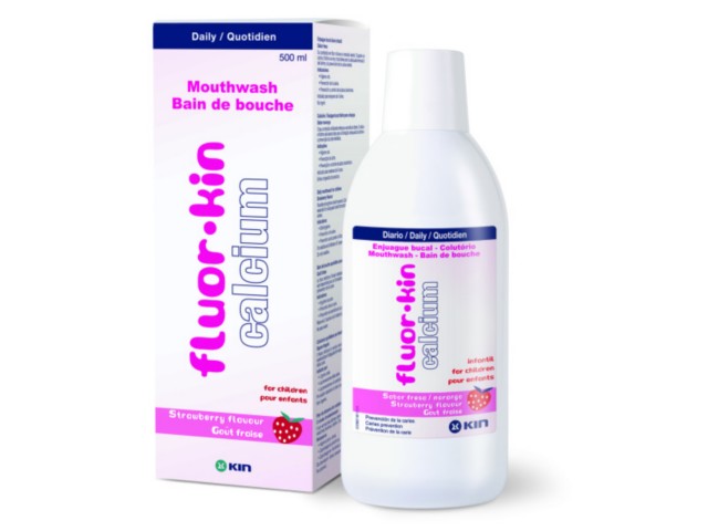 Fluorkin Calcium Płyn do płukania jamy ustnej interakcje ulotka płyn  500 ml (but.)