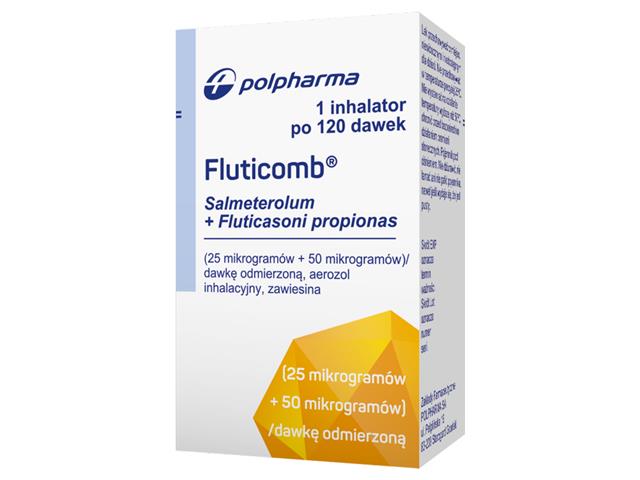 Fluticomb interakcje ulotka aerozol inhalacyjny, zawiesina (50mcg+25mcg)/daw. 1 inhal. po 120 daw.