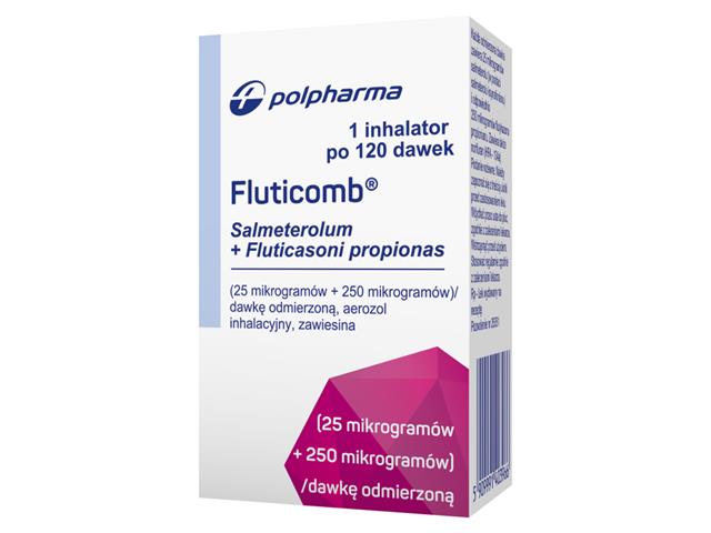 Fluticomb interakcje ulotka aerozol inhalacyjny, zawiesina (250mcg+25mcg)/daw. 