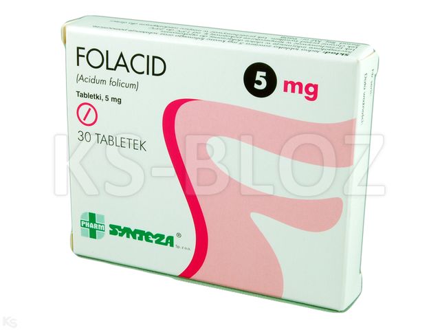 Folacid interakcje ulotka tabletki 5 mg 30 tabl. (1 blist. po 30 tabl.)