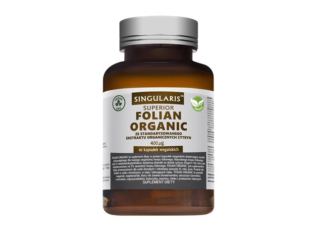 Folian Organic 400 mcg Singularis Superior interakcje ulotka kapsułki z roślinnej celulozy - 90 kaps.