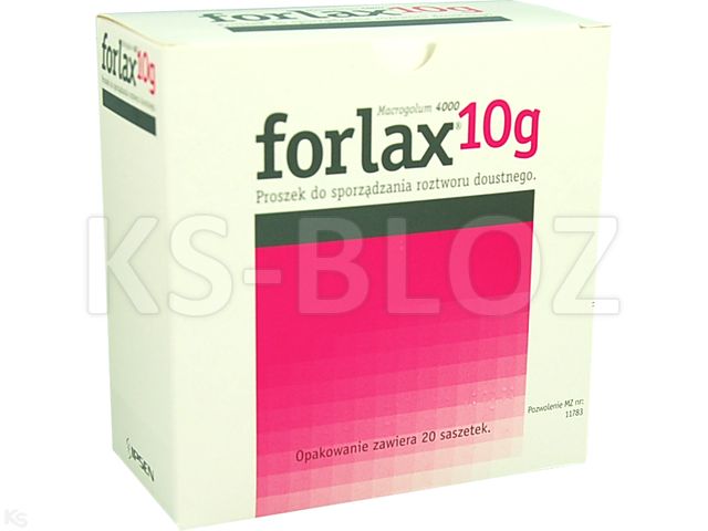 Forlax 10 G interakcje ulotka proszek do sporządzania roztworu doustnego 10 g 20 sasz.