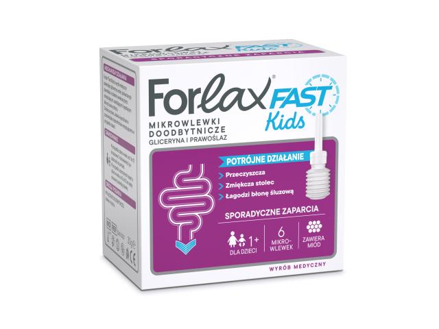 Forlax Fast Kids interakcje ulotka mikrowlewka doodbytnicza, roztwór - 6 mikrowl. po 5 g