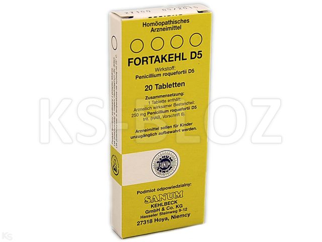 Fortakehl D5 interakcje ulotka tabletki  20 tabl. | (2 blist. po 10 tabl.)