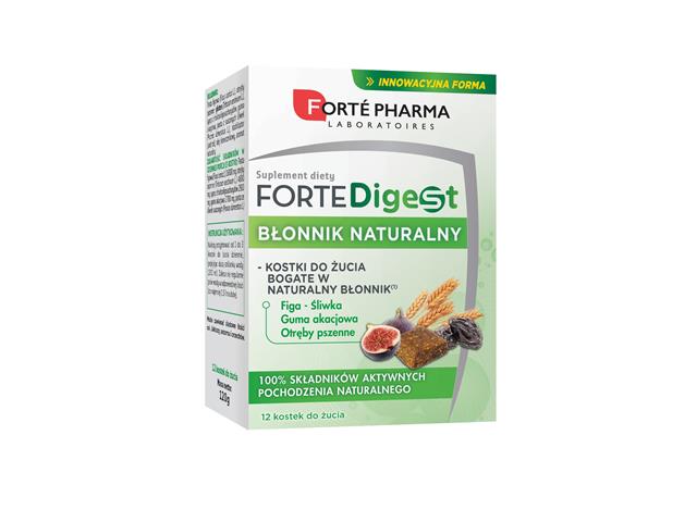 Forte Digest Błonnik naturalny interakcje ulotka kostki do żucia  12 szt.