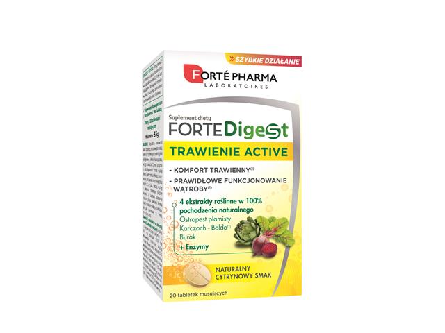 Forte Digest Trawienie Active interakcje ulotka tabletki musujące  20 tabl.