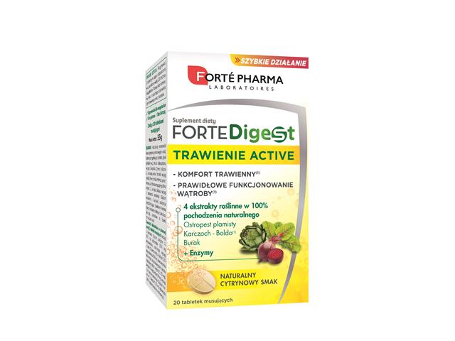 Forte Digest Trawienie Active interakcje ulotka tabletki musujące - 20 tabl.