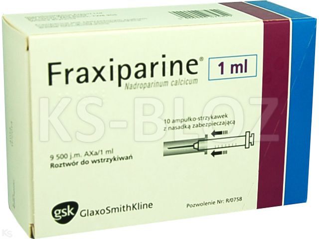 Fraxiparine interakcje ulotka roztwór do wstrzykiwań 9 500 j.m./ml 10 amp.-strz. po 1 ml