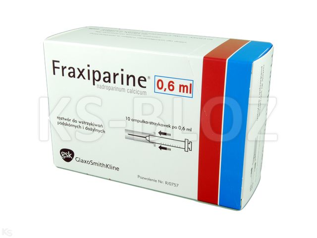 Fraxiparine interakcje ulotka roztwór do wstrzykiwań 5 700 j.m./0,6ml 10 amp.-strz. po 0,6 ml