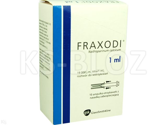 Fraxodi interakcje ulotka roztwór do wstrzykiwań podskórnych 19 000 j.m. Axa/ml 10 amp.-strz. po 1 ml