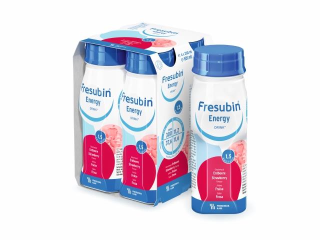 Fresubin Energy Drink o smaku truskawkowym interakcje ulotka płyn doustny  4 but. po 200 ml