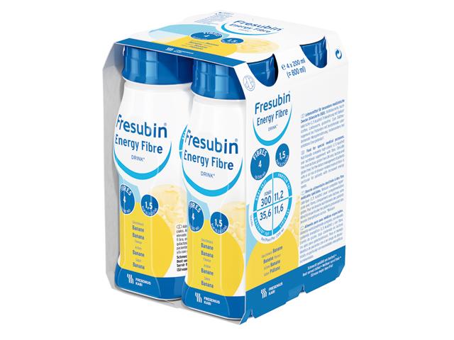 Fresubin Energy Fibre Drink o smaku bananowym interakcje ulotka płyn doustny - 4 but. po 200 ml