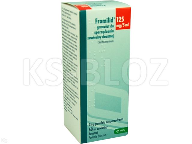 Fromilid interakcje ulotka granulat do sporządzania zawiesiny doustnej 125 mg/5ml 60 ml (25 g)