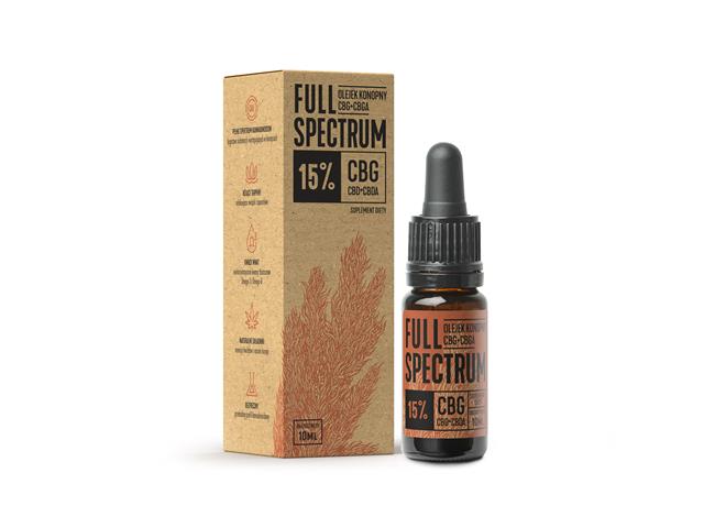 Full Spectrum 15% Olejek konopny CBG + CBGA interakcje ulotka olejek  10 ml (but.z zakrapl.)