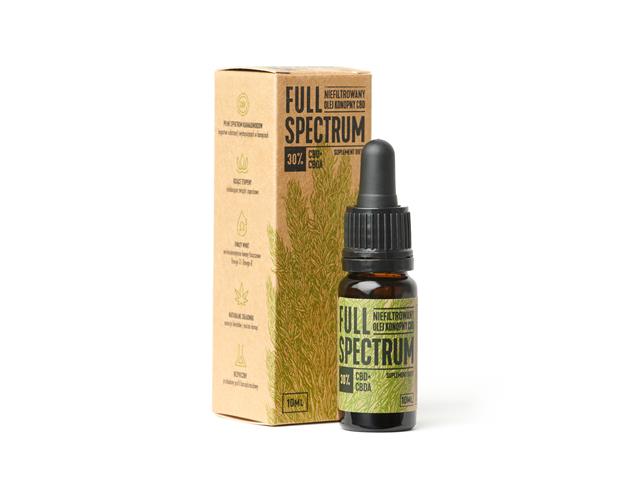 FULL SPECTRUM Niefiltrowany Olej Konopny 30% CBD+CBDa interakcje ulotka olej  10 ml