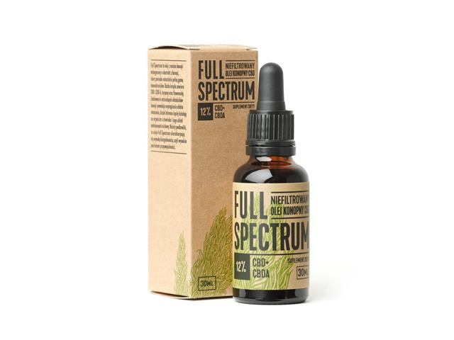 Full Spectrum Nierafinowany Olej Konopny CBD 12% interakcje ulotka olej  30 ml