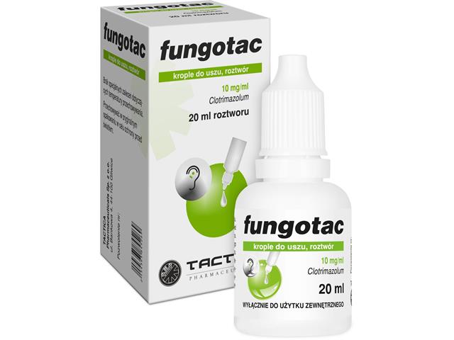 Fungotac interakcje ulotka krople do uszu, roztwór 10 mg/ml 20 ml (but.)