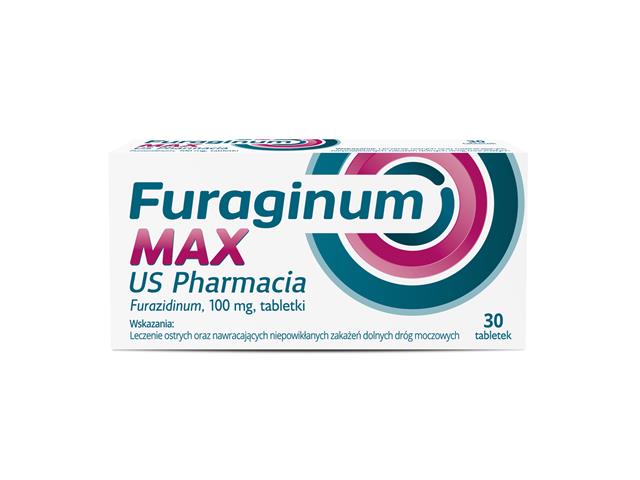 Furaginum Max Us Pharmacia interakcje ulotka tabletki 100 mg 30 tabl.