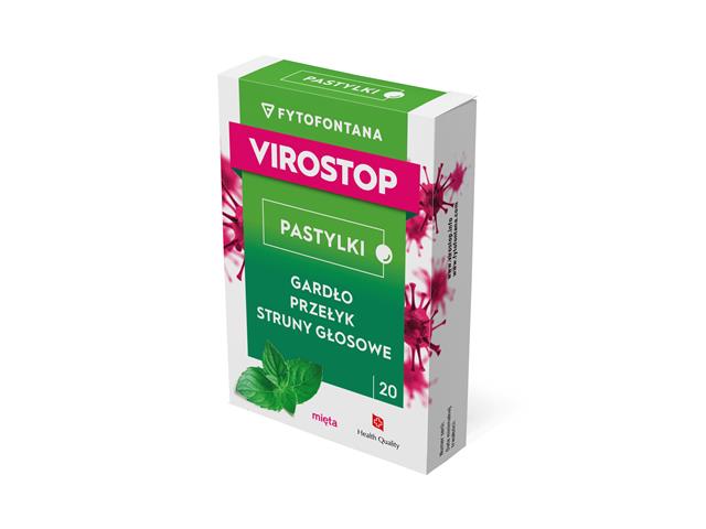 Fytofontana Virostop smak miętowy interakcje ulotka pastylki do ssania - 20 pastyl.