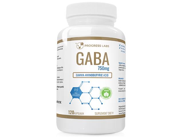 GABA 750mg Gamma Aminobutyric Acid interakcje ulotka kapsułki - 120 kaps.