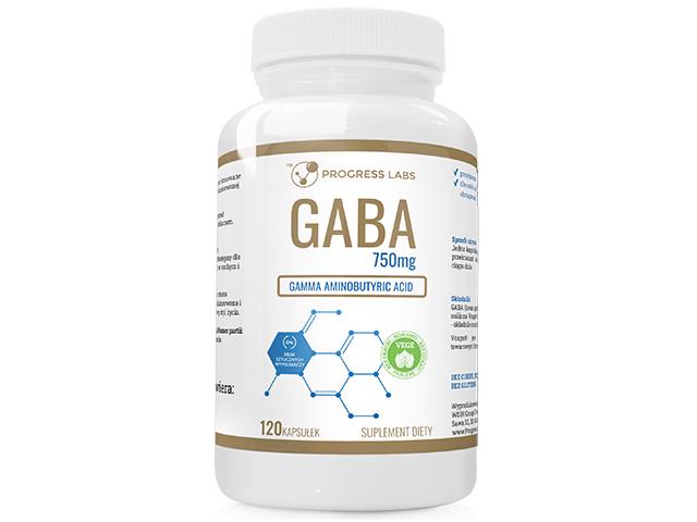 GABA 750mg Gamma Aminobutyric Acid interakcje ulotka kapsułki  120 kaps.