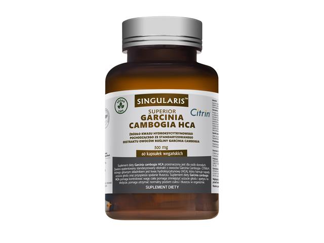 Garcinia Cambogia HCA 500 mg Singularis Superior interakcje ulotka kapsułki z roślinnej celulozy  60 kaps.