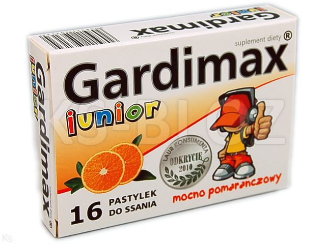 Gardimax Junior interakcje ulotka pastylki do ssania  16 pastyl.