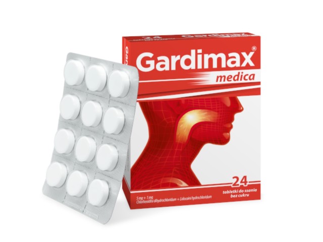 Gardimax Medica interakcje ulotka tabletki do ssania 5mg+1mg 24 tabl. | 2 blist.po 12 szt.