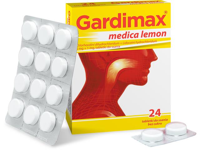 Gardimax Medica Lemon interakcje ulotka tabletki do ssania 5mg+1mg 12 tabl.